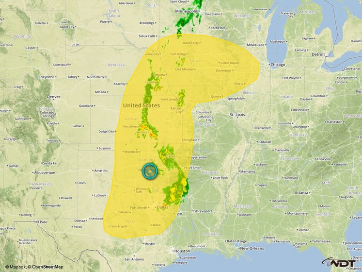 Severe Thunderstorm Risk Outline for May 25 and 26, 2016
