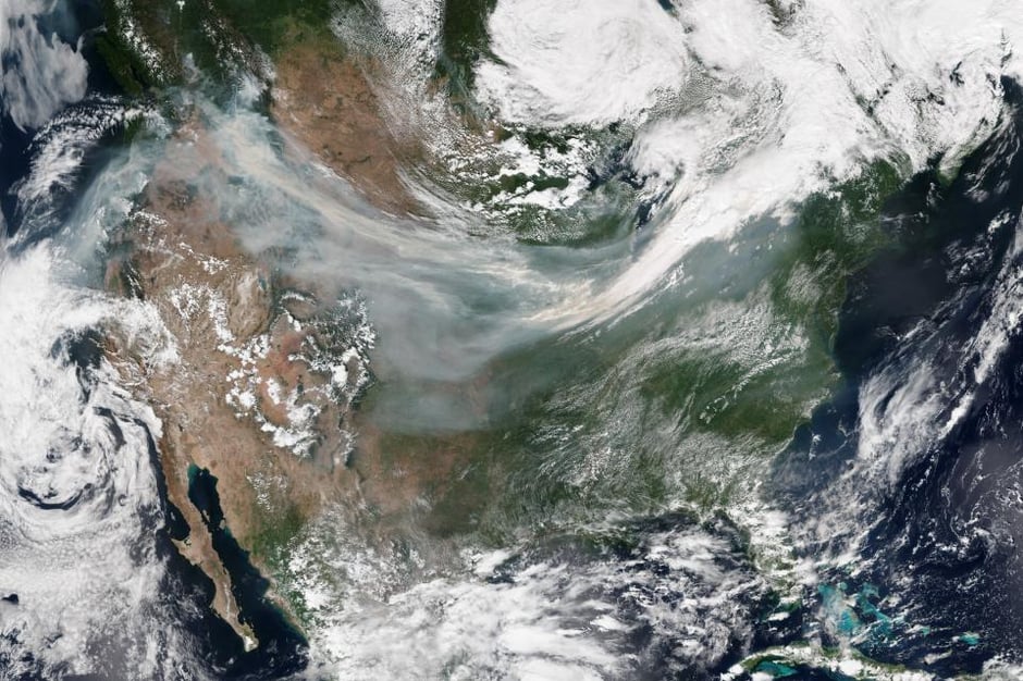 Smoke from Wildfires Covers Much on the US -Sept 6, 2017