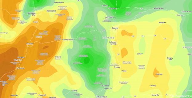 Colorado Relative Humidity Friday Morning (6/15)
