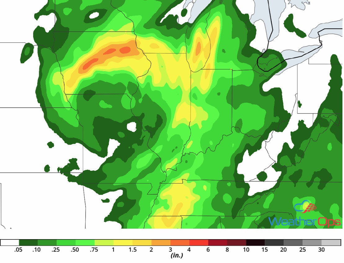 Rainfall Accumulation for Monday, August 20, 2018