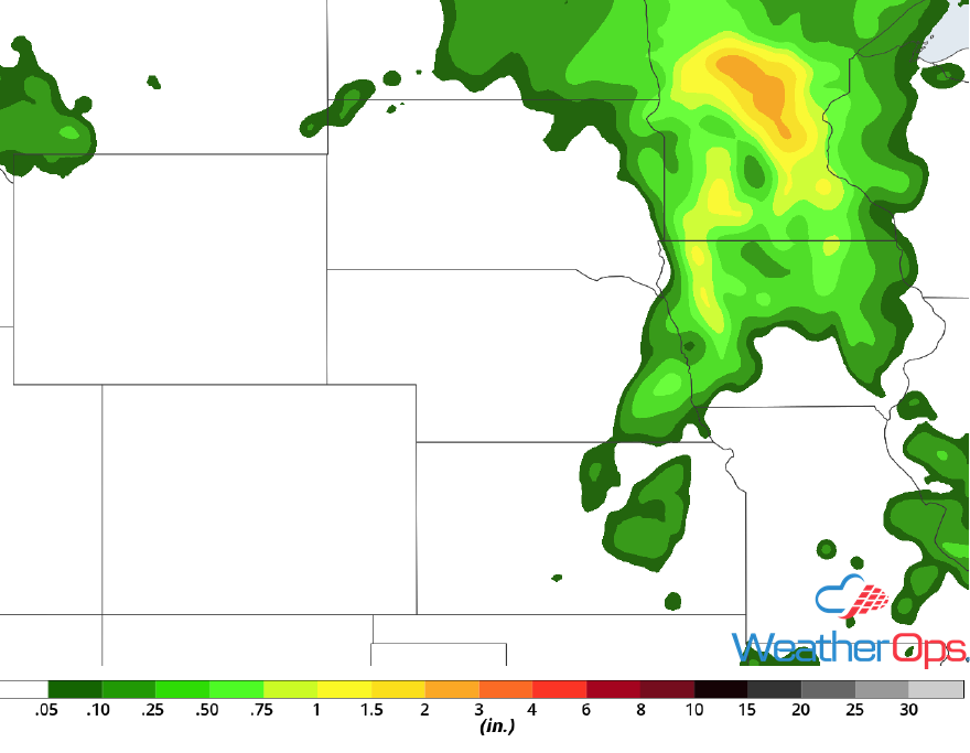 Rainfall Accumulation for Monday, June 11, 2018