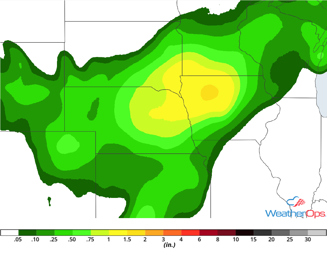 Rainfall Accumulation for Monday, July 2, 2018
