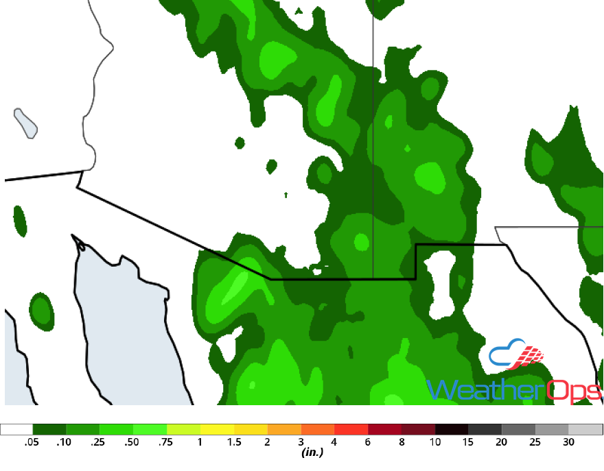 Rainfall Accumulation for Monday, July 9, 2018