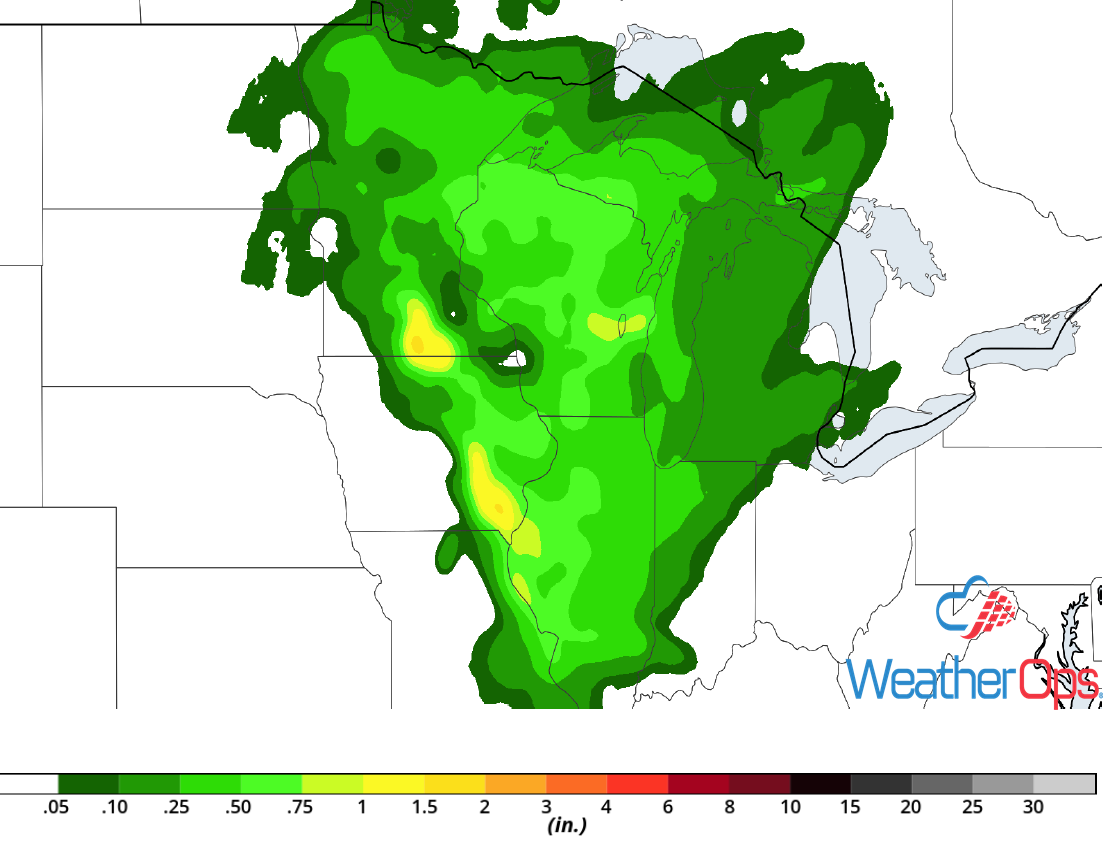 Rainfall Accumulation for Friday, August 24, 2018