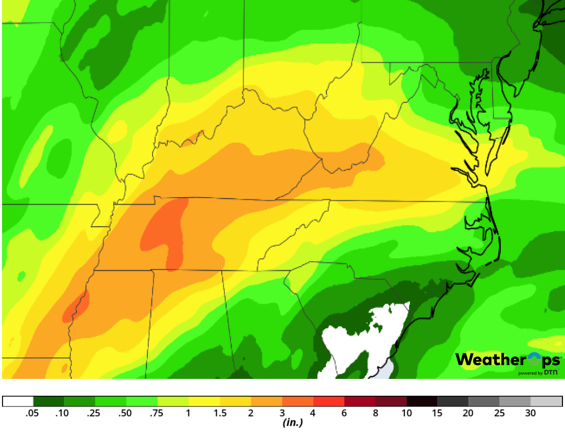 Rainfall Accumulation for Saturday, February 23, 2019