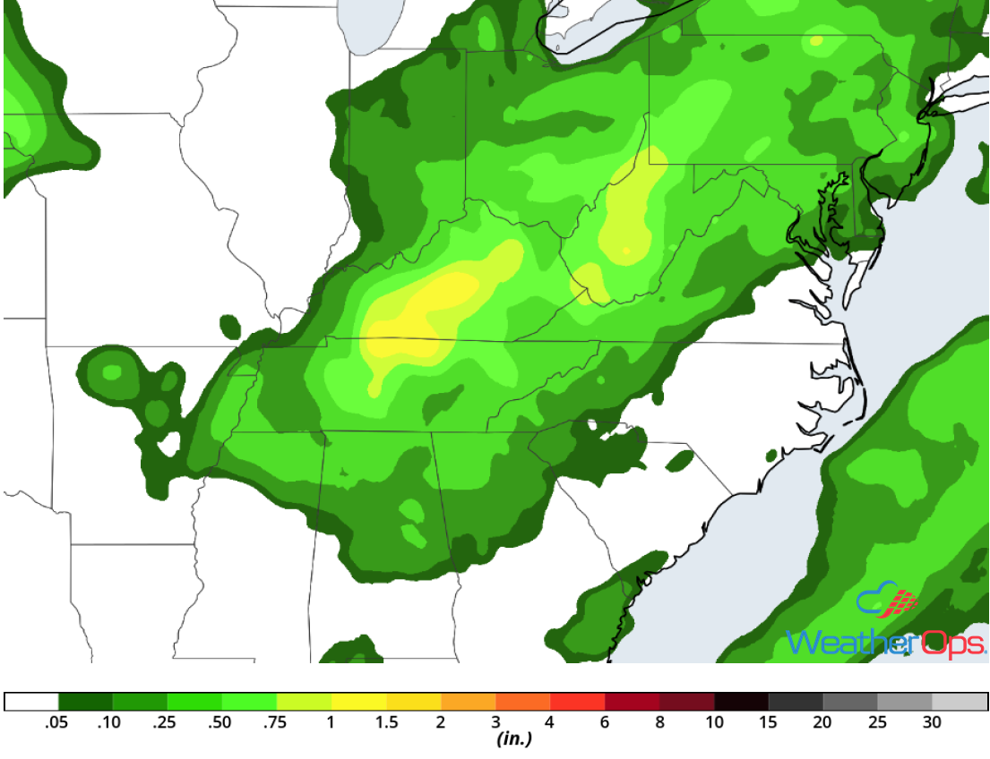 Rainfall Accumulation for Friday, June 1, 2018