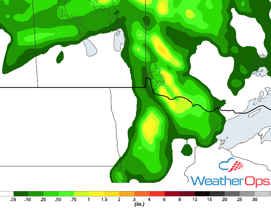 Rainfall Accumulation for Wednesday, July 11, 2018