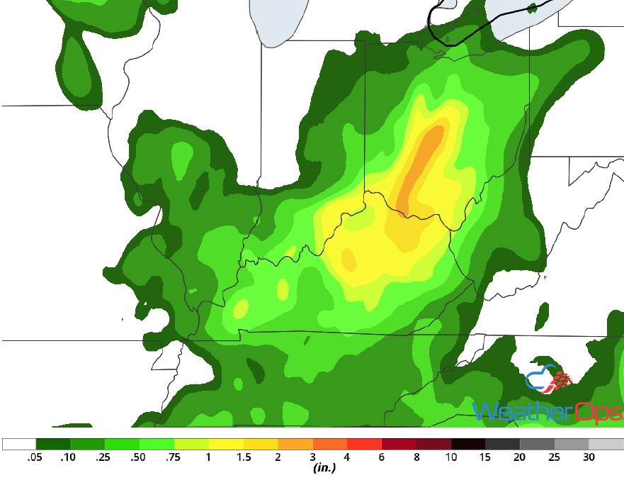 Rainfall Accumulation for Tuesday, June 12, 2018