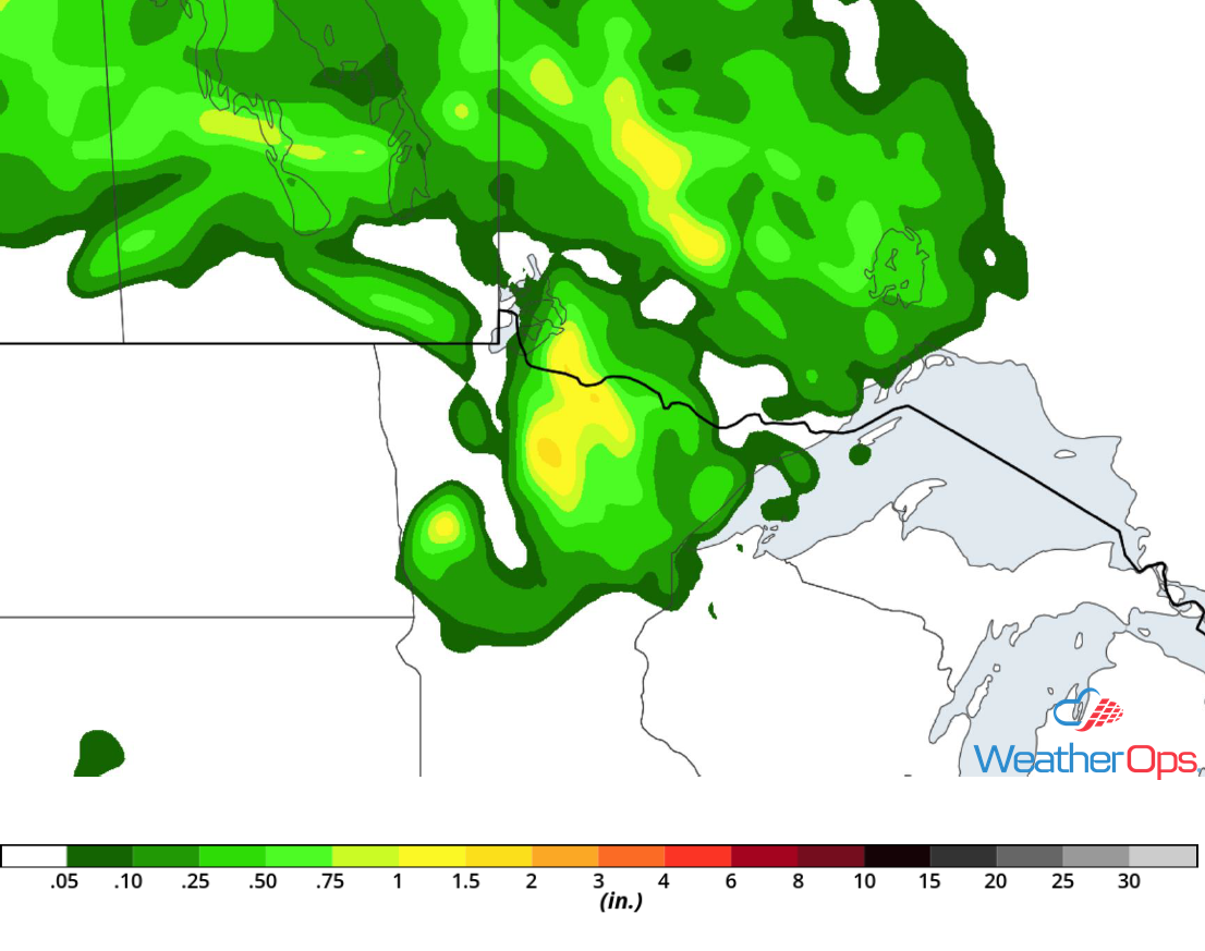 Rainfall Accumulation for Wednesday, July 11, 2018