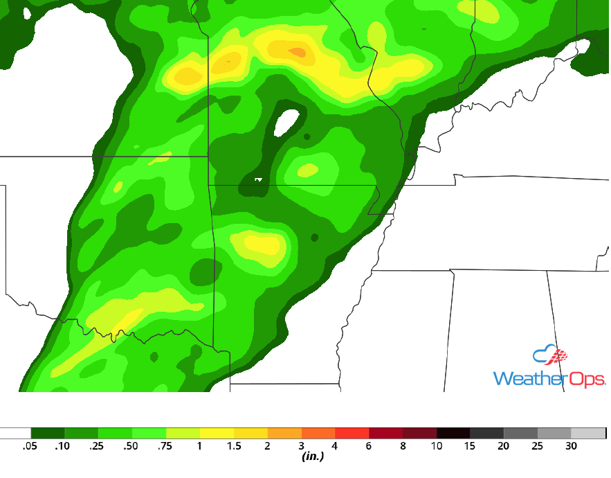 Rainfall Accumulation for Thursday, May 3, 2018