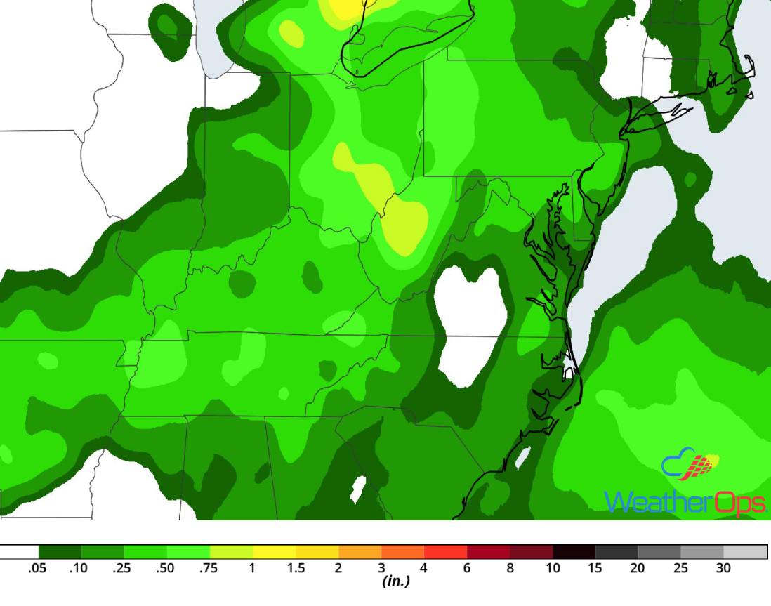 Rainfall Accumulation for Wednesday, August 8, 2018
