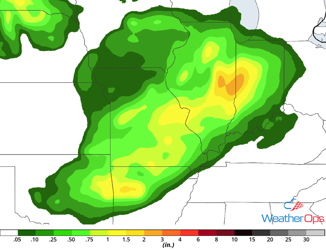 Rainfall Accumulation for Wednesday, August 15, 2018