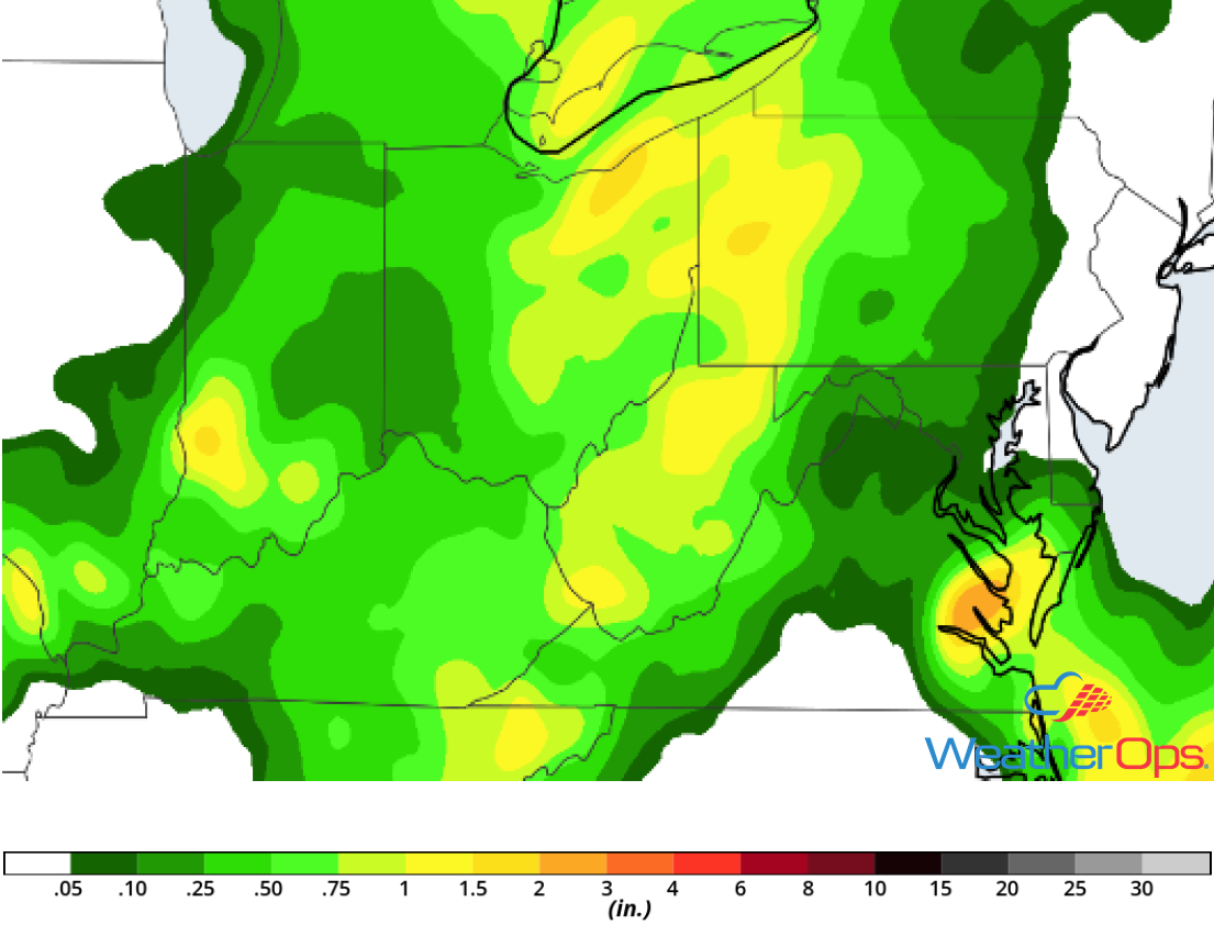 Rainfall Accumulation for Wednesday, June 27, 2018