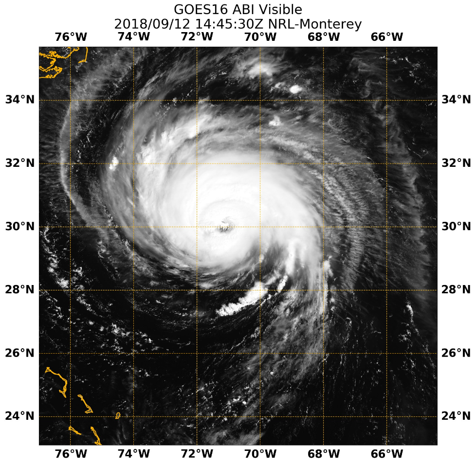 Hurricane Florence on Visible Satellite