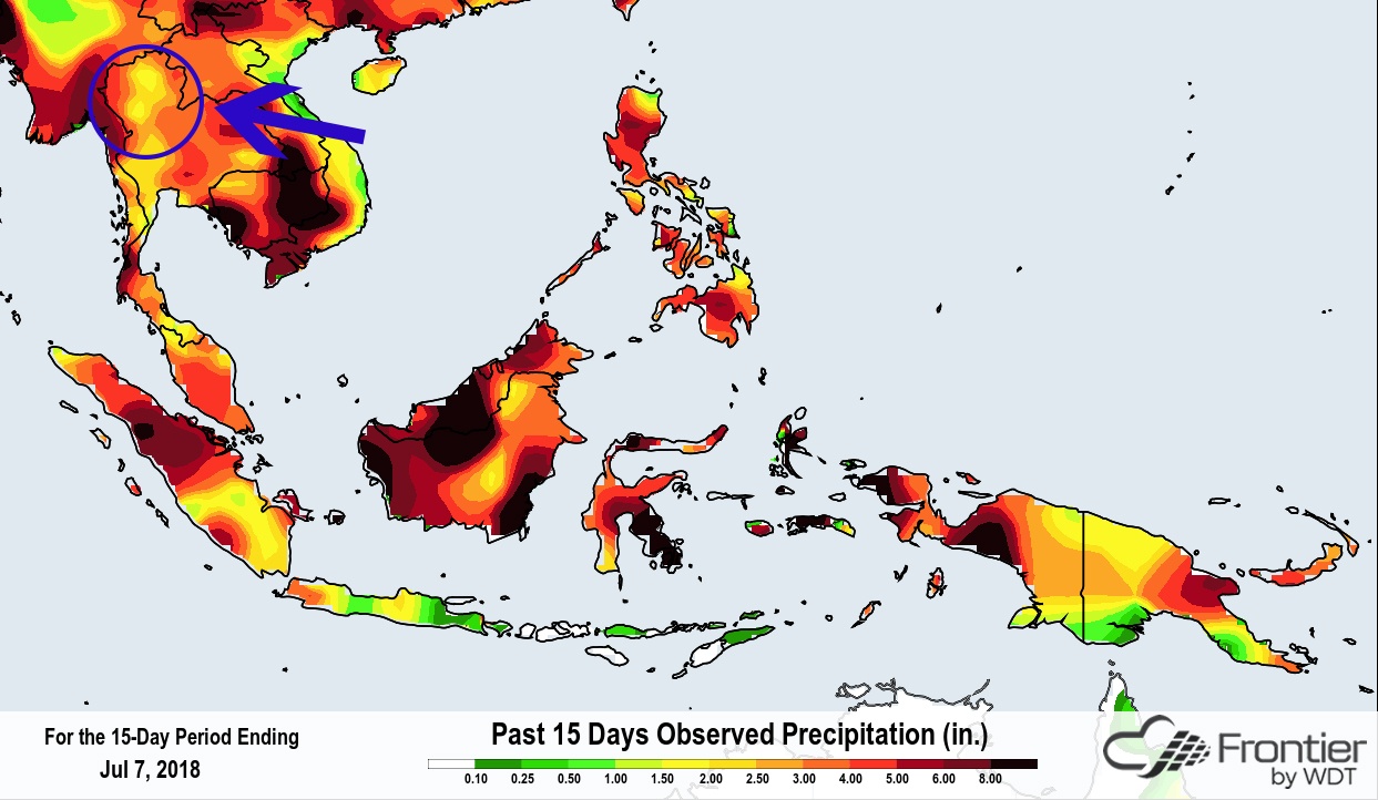 Frontier Past 15 Days Observed Precipitation