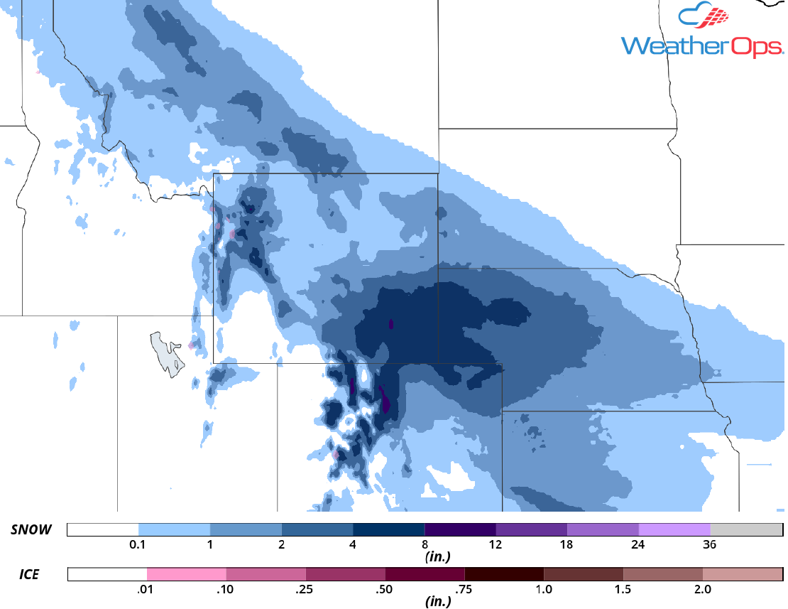 Snow Accumulation for Friday, April 6, 2018