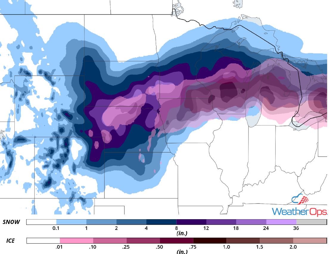 Snow and Ice Accumulation April 13-14, 2018