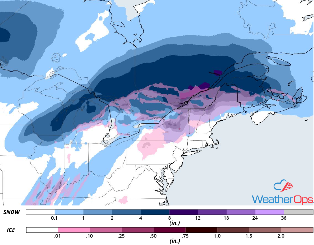 Snow Accumulation for January 23-24, 2019