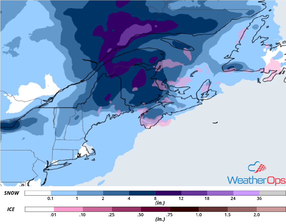 Snow Accumulation for Wednesday, January 30, 2019