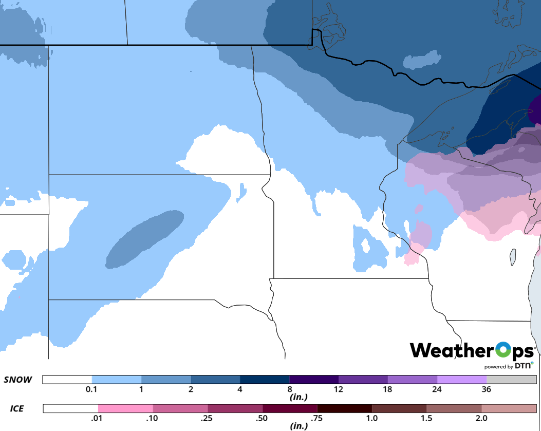 Snow and Freezing Rain Accumulation for February 6-7, 2019
