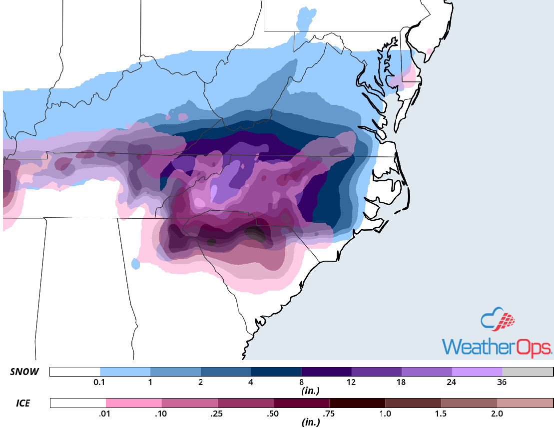 Freezing Rain and Sleet Accumulation for December 8-9, 2018