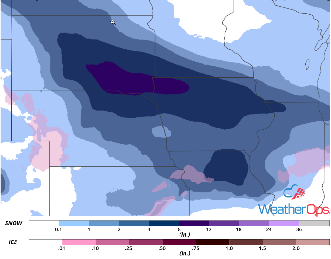 Snow Accumulation for Friday, January 18, 2019