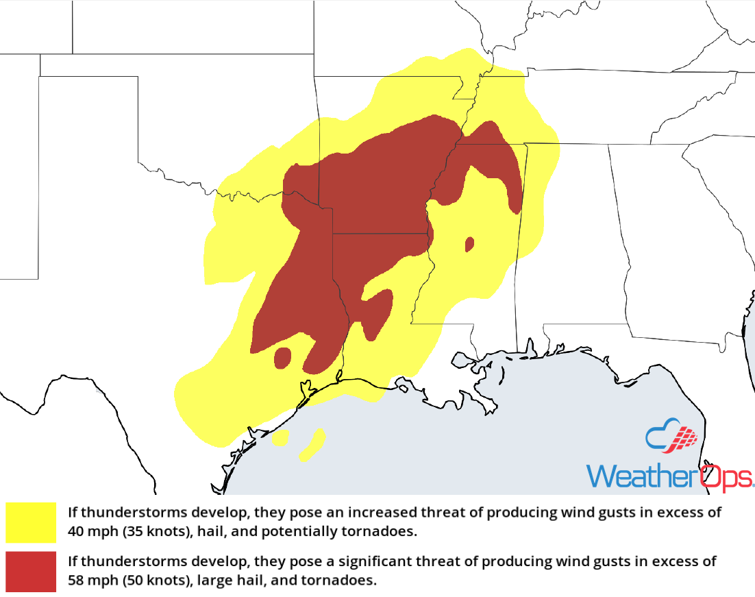 Thunderstorm Risk for Friday, January 18, 2019