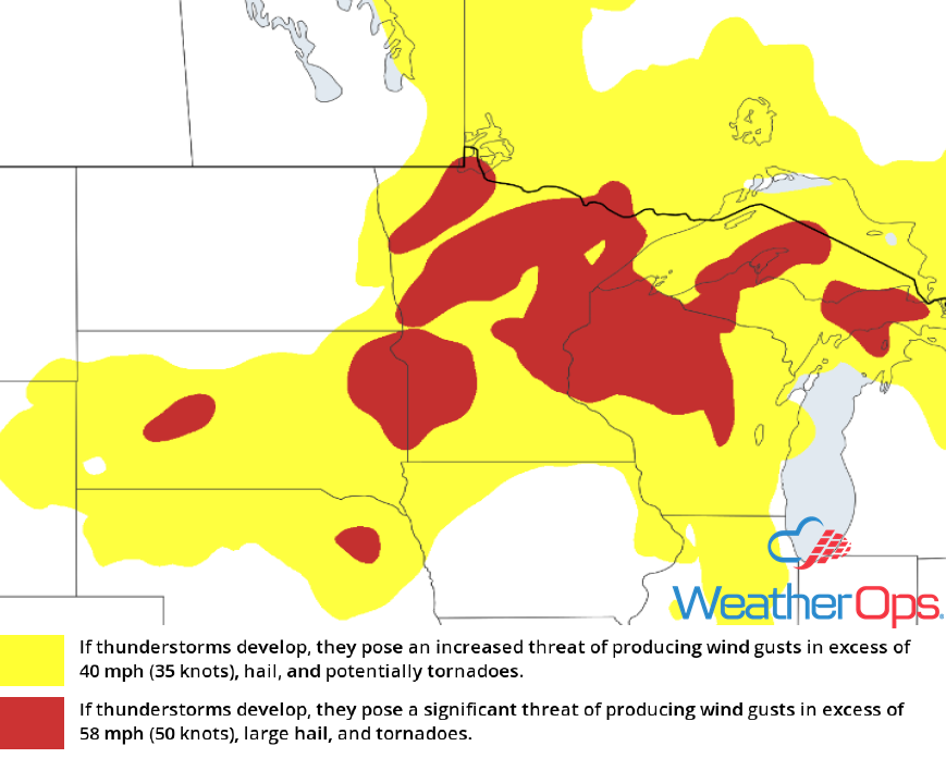 Thunderstorm Risk for Friday, June 15, 2018