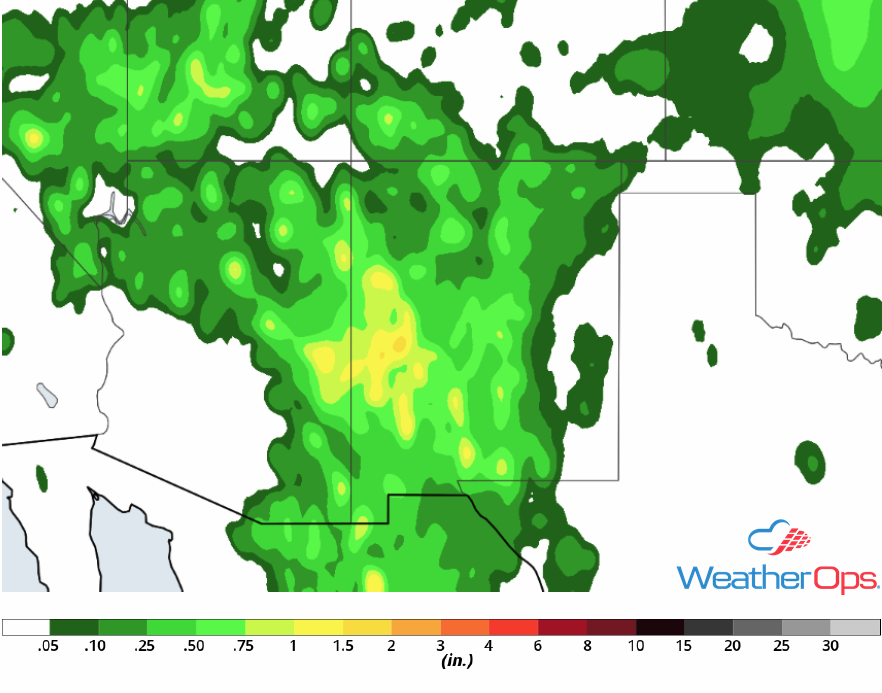 Rainfall Accumulation for Friday, July 13, 2018