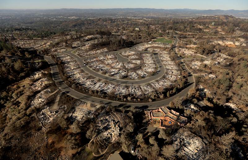 Tubbs Fire Burnt Neighborhood