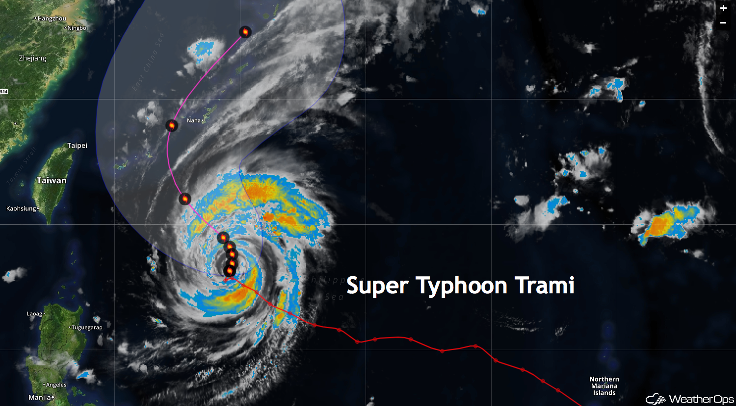 Super Typhoon Trami Heads for Japan