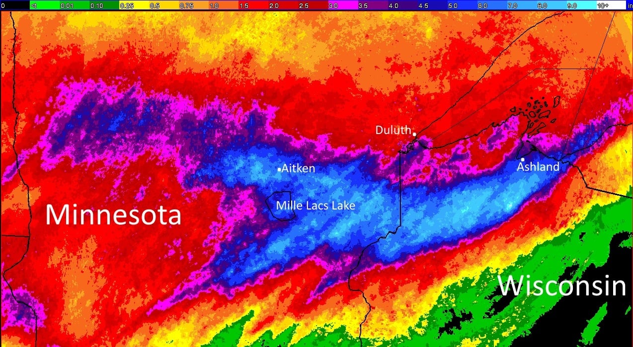 Minnesota and Wisconsin Experience Damaging Flash Flooding